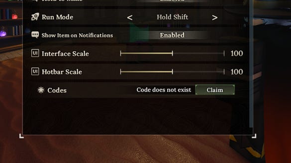 In-game code entry screen (Image #1)